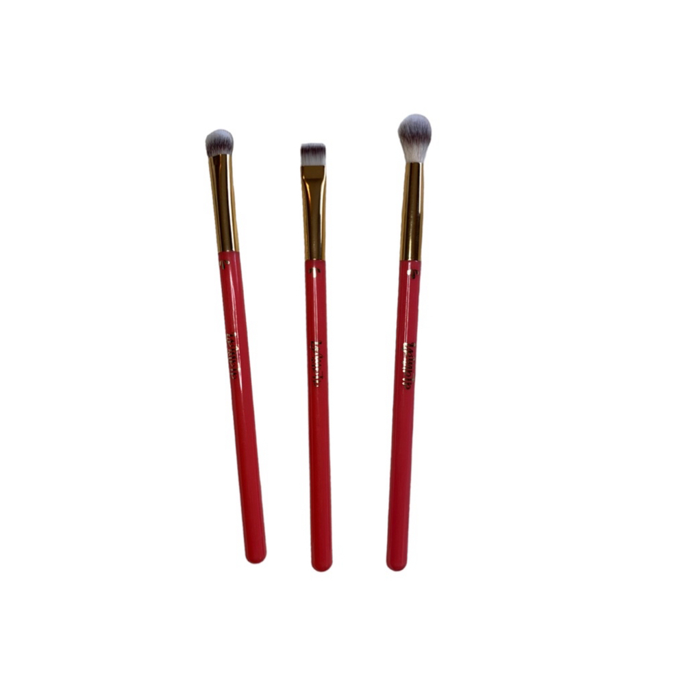 ALAMAR Essentials Pink Eyeshadow Brush Set Lining, Packing, Blending Trio